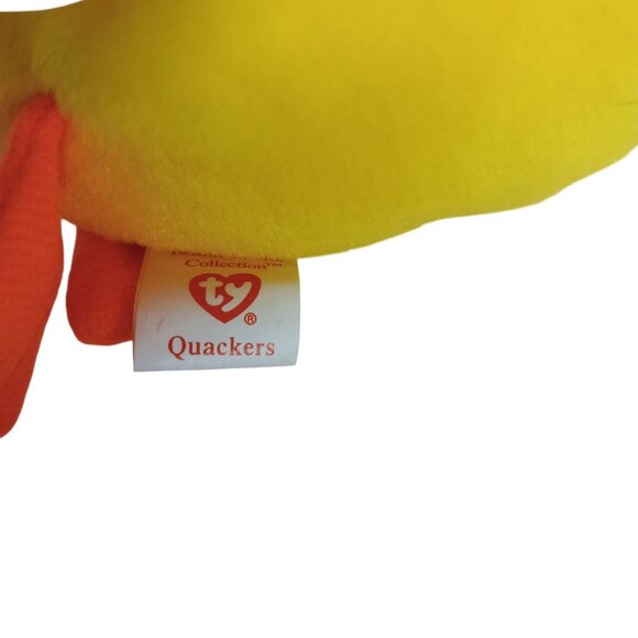Ty Beanie Baby Quackers Style 4024 Yellow Duck Plush Toy Collectible NEW - Picture 10 of 10